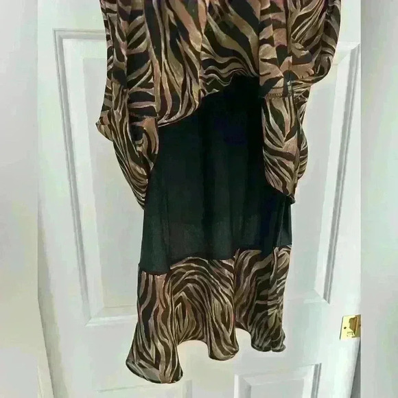Nicole Studio New York Vintage Animal Print‎ Sheath Lined Layered Dress Sz 14 - Picture 5 of 9